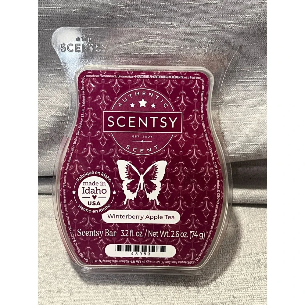 Scentsy Bar Winterberry Apple Tea Wax Melt 2.6 oz 74g Aromatic Fragrance 48983